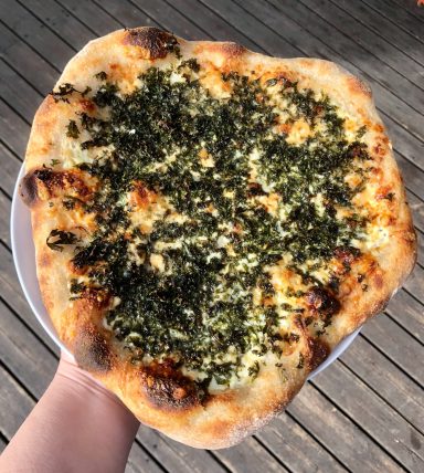Pizza med grönkål